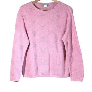 Vintage Appleseed's M Grandmacore 100% Cotton Pink Quilted Heart Knit Sweater